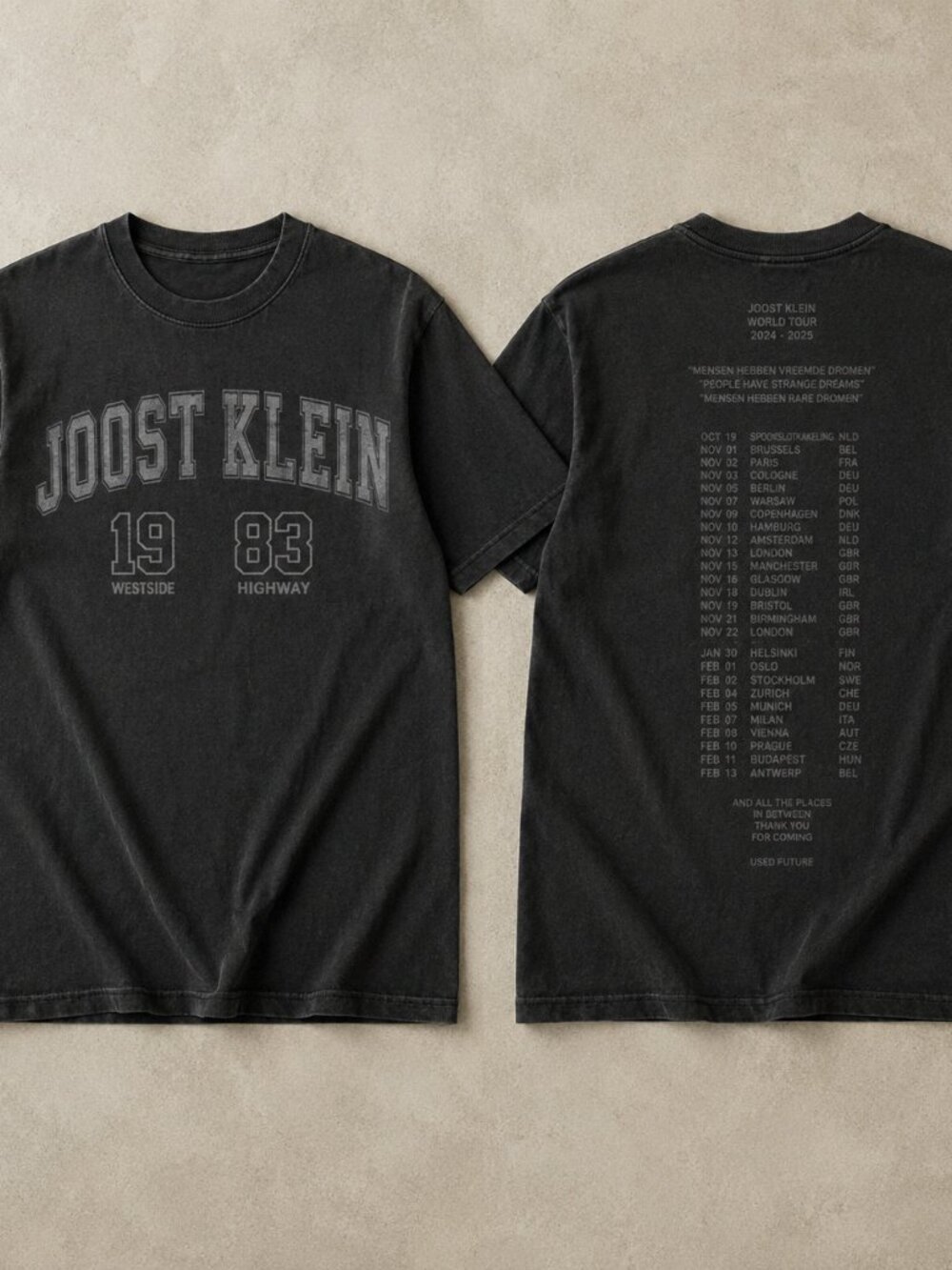 Joost Klein 1983 Europapa Tour 2026 Double-Sided Black T-Shirt